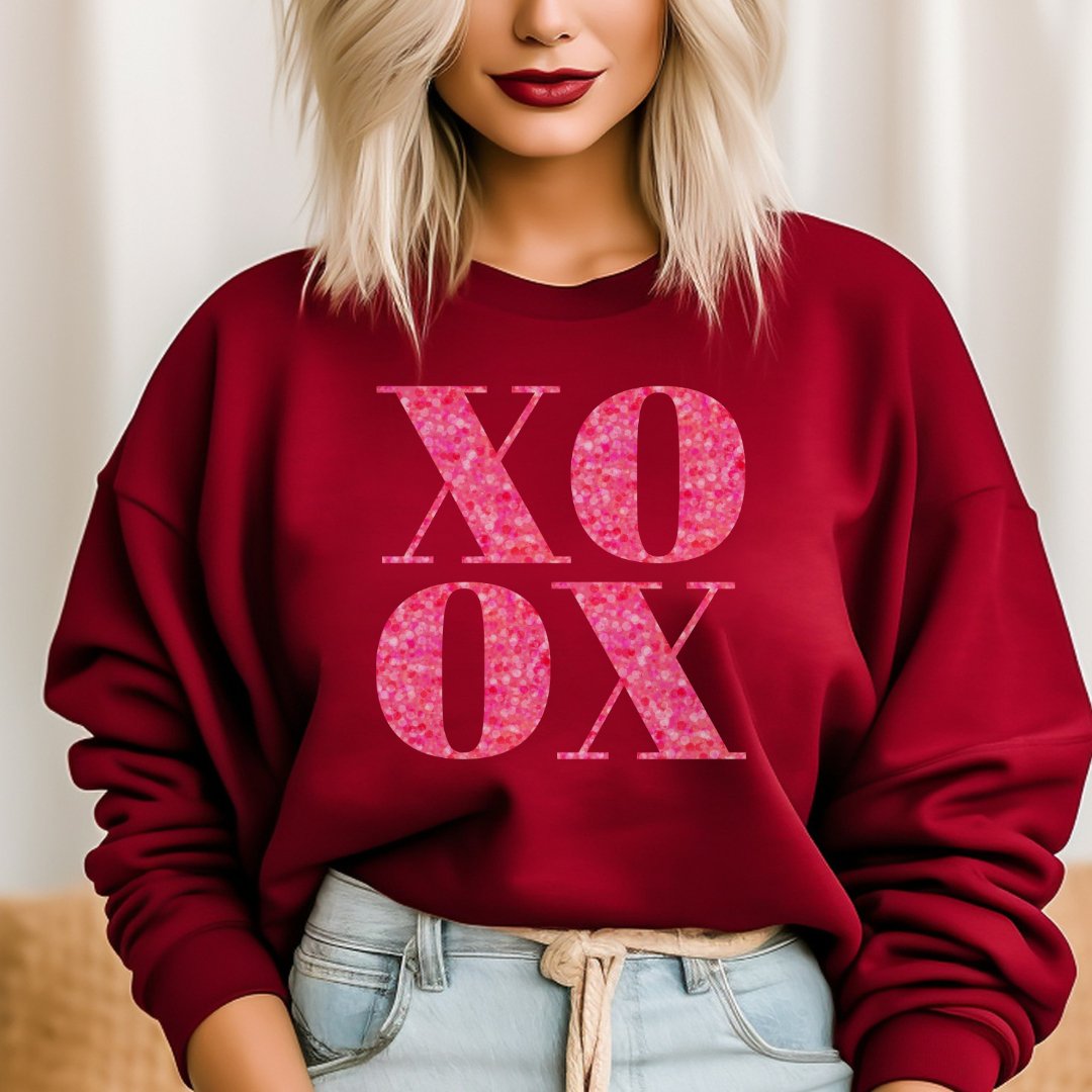 XOXO Valentine Cute Crewneck Outfit - Cheeky Creations, LLC