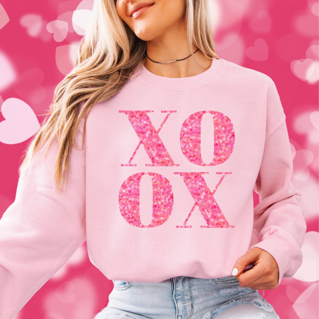 XOXO Valentine Cute Crewneck Outfit - Cheeky Creations, LLC