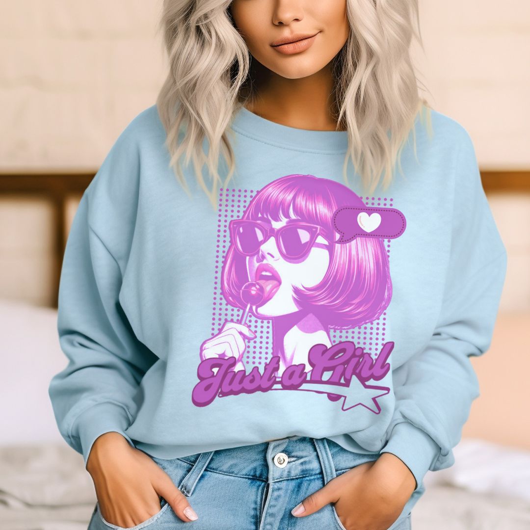 Just a Girl Trendy Sweatshirt Outfit - Cheeky Creations, LLC