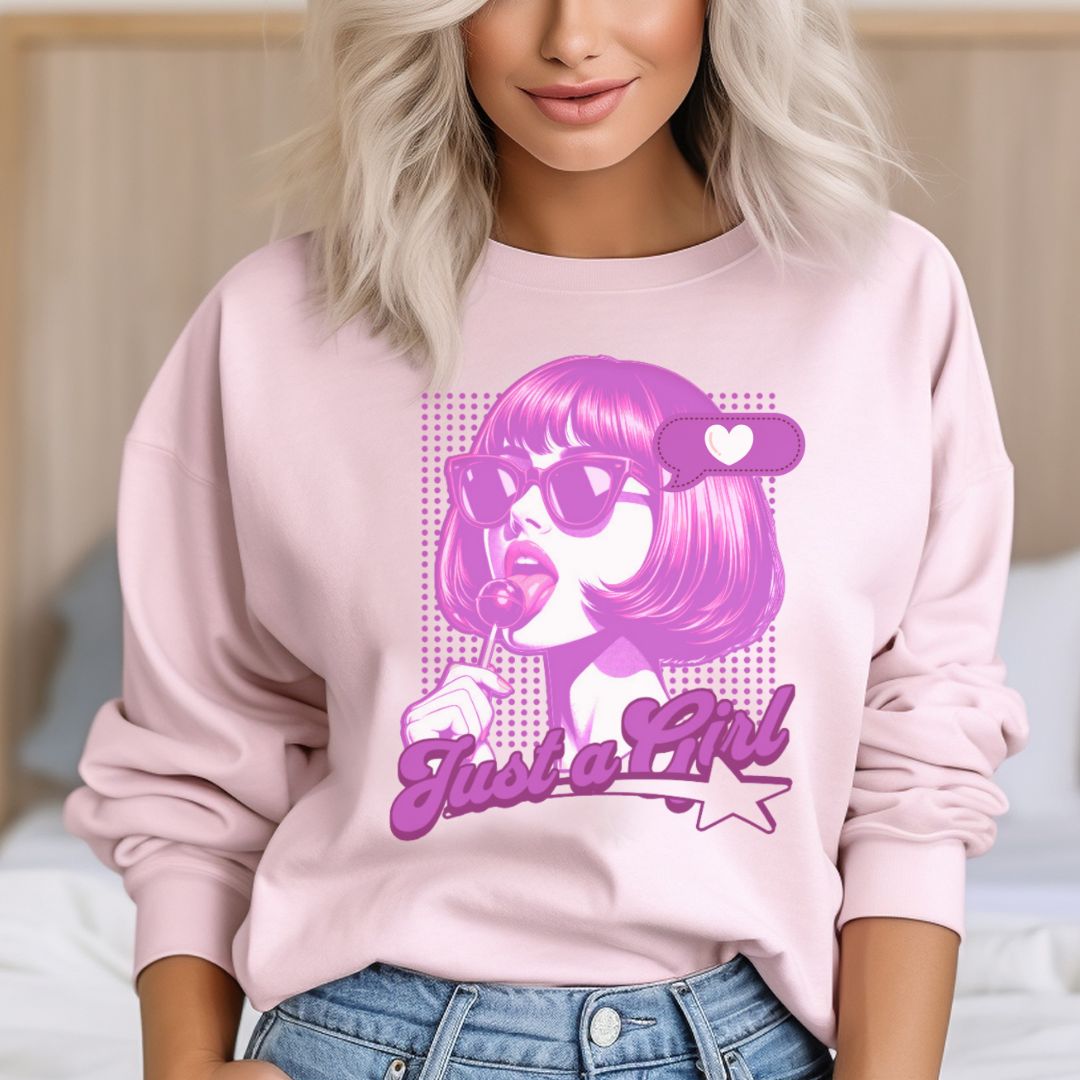 Just a Girl Trendy Sweatshirt Outfit - Cheeky Creations, LLC