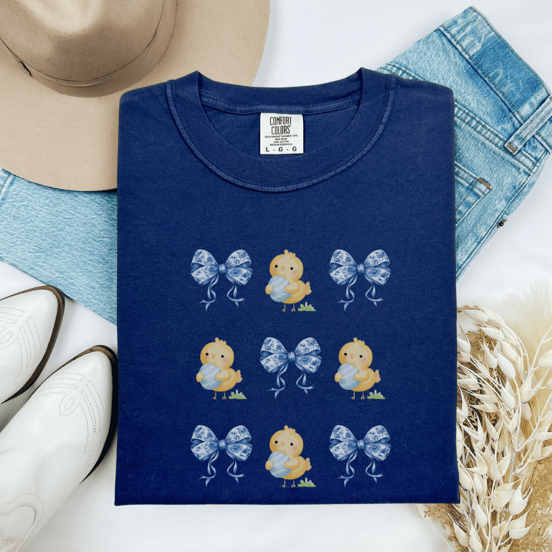 Bows & Chicks Comfort Colors Tee - Cheeky Creations, LLC