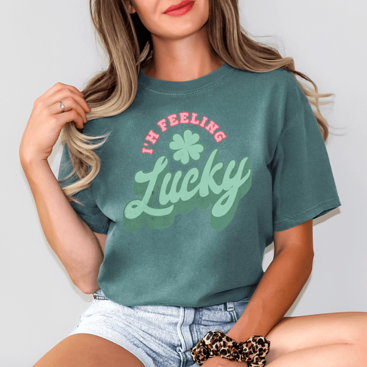 I’m Feelin Lucky Comfort Colors Graphic Tee - Cheeky Creations, LLC