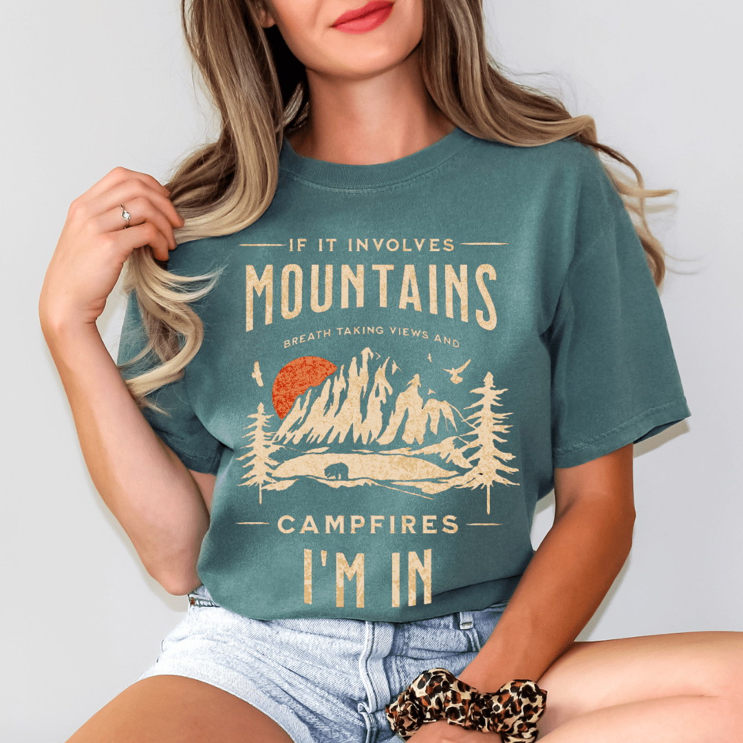 Mountains & Comfort Colors Tee - Cheeky Creations, LLC