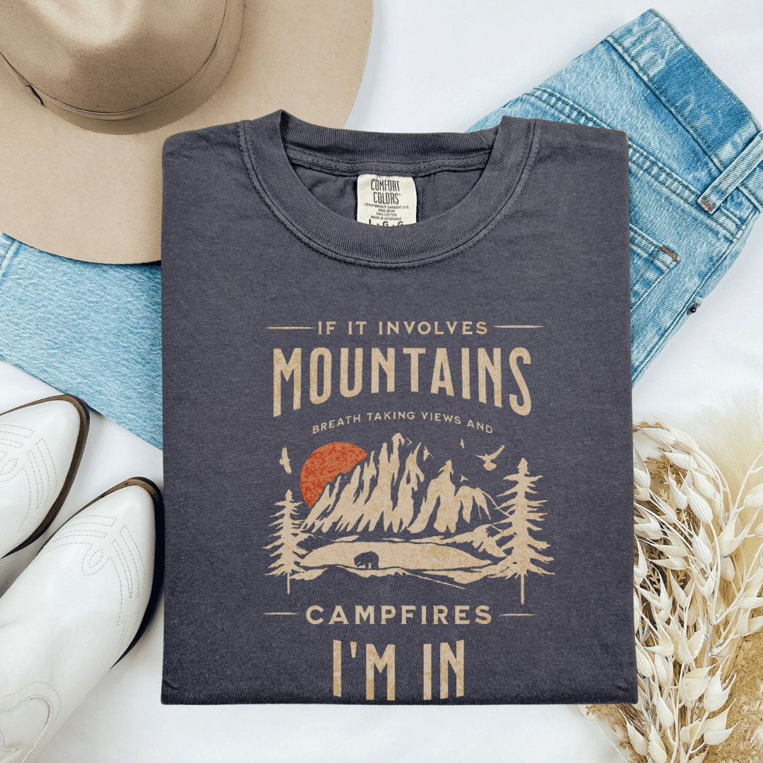 Mountains & Comfort Colors Tee - Cheeky Creations, LLC
