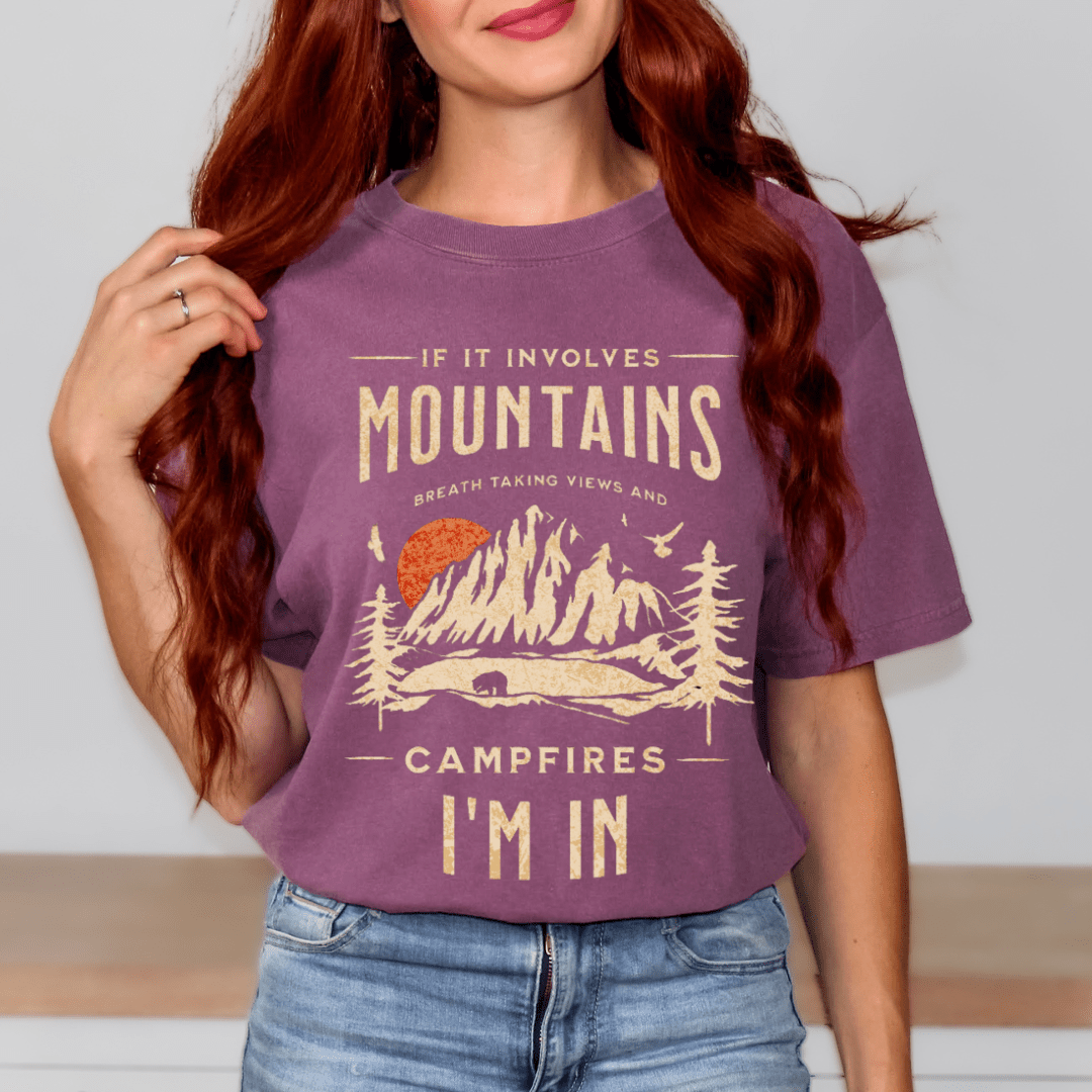 Mountains & Comfort Colors Tee - Cheeky Creations, LLC