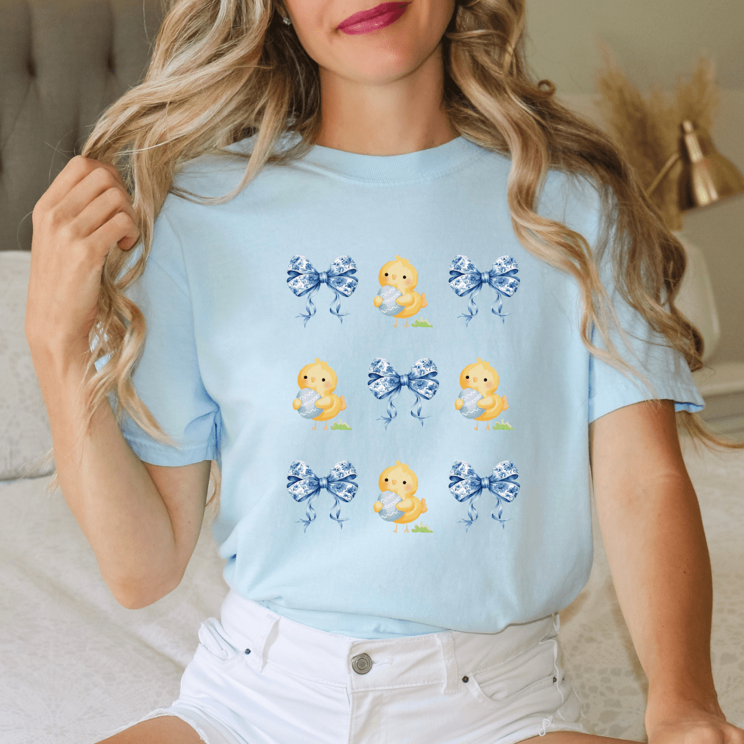 Bows & Chicks Comfort Colors Tee - Cheeky Creations, LLC