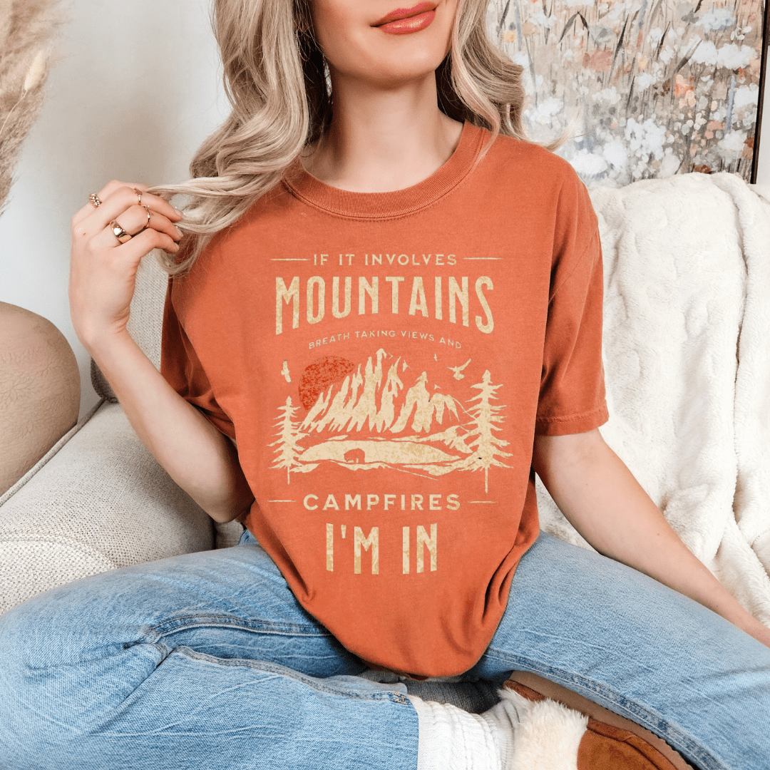 Mountains & Comfort Colors Tee - Cheeky Creations, LLC