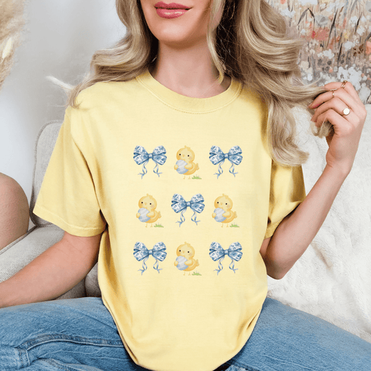 Bows & Chicks Comfort Colors Tee - Cheeky Creations, LLC