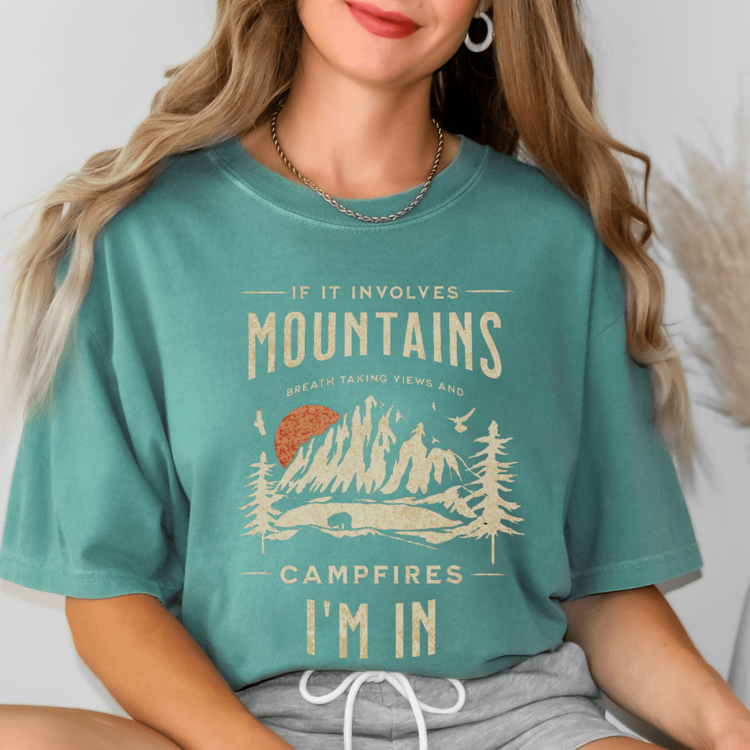 Mountains & Comfort Colors Tee - Cheeky Creations, LLC