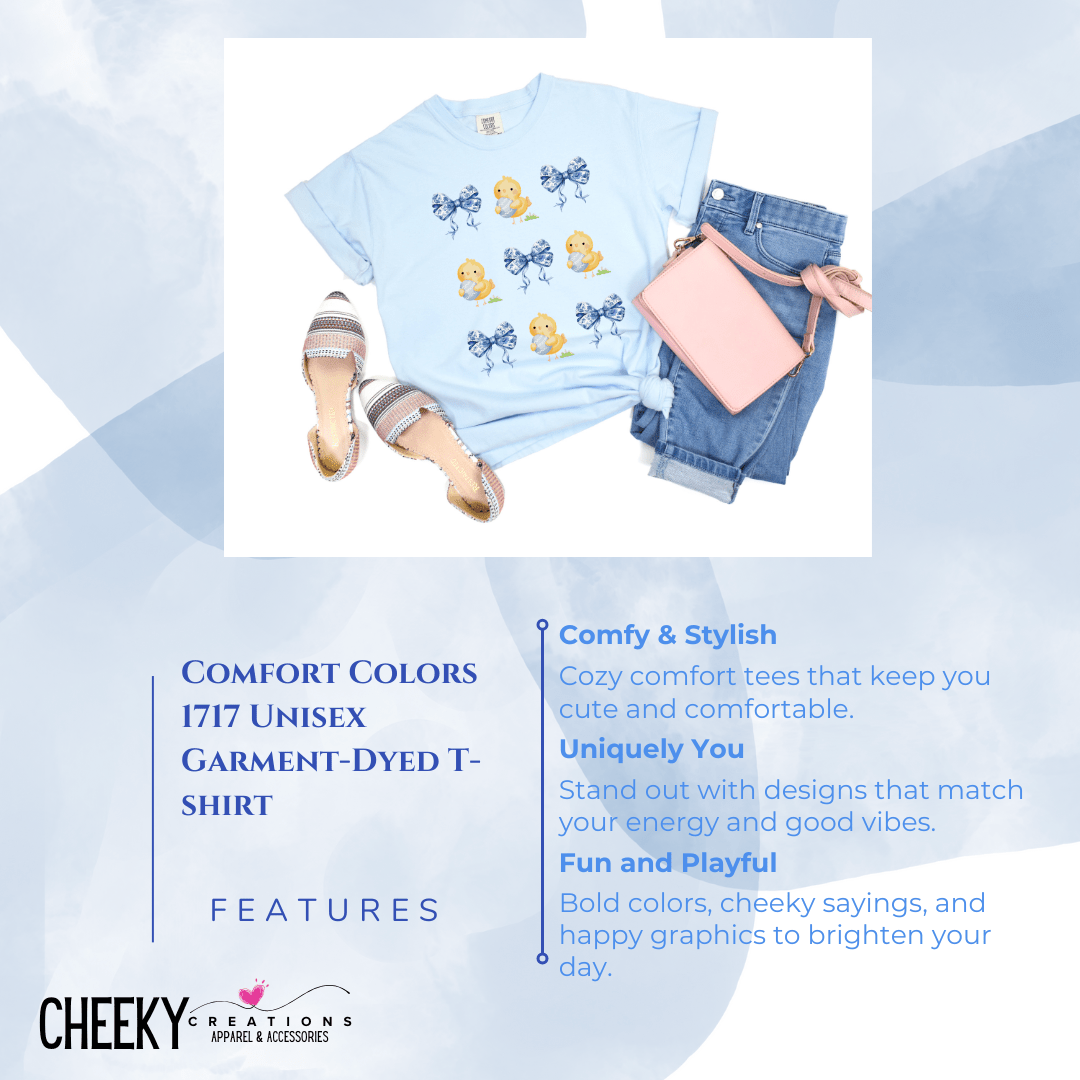 Bows & Chicks Comfort Colors Tee - Cheeky Creations, LLC