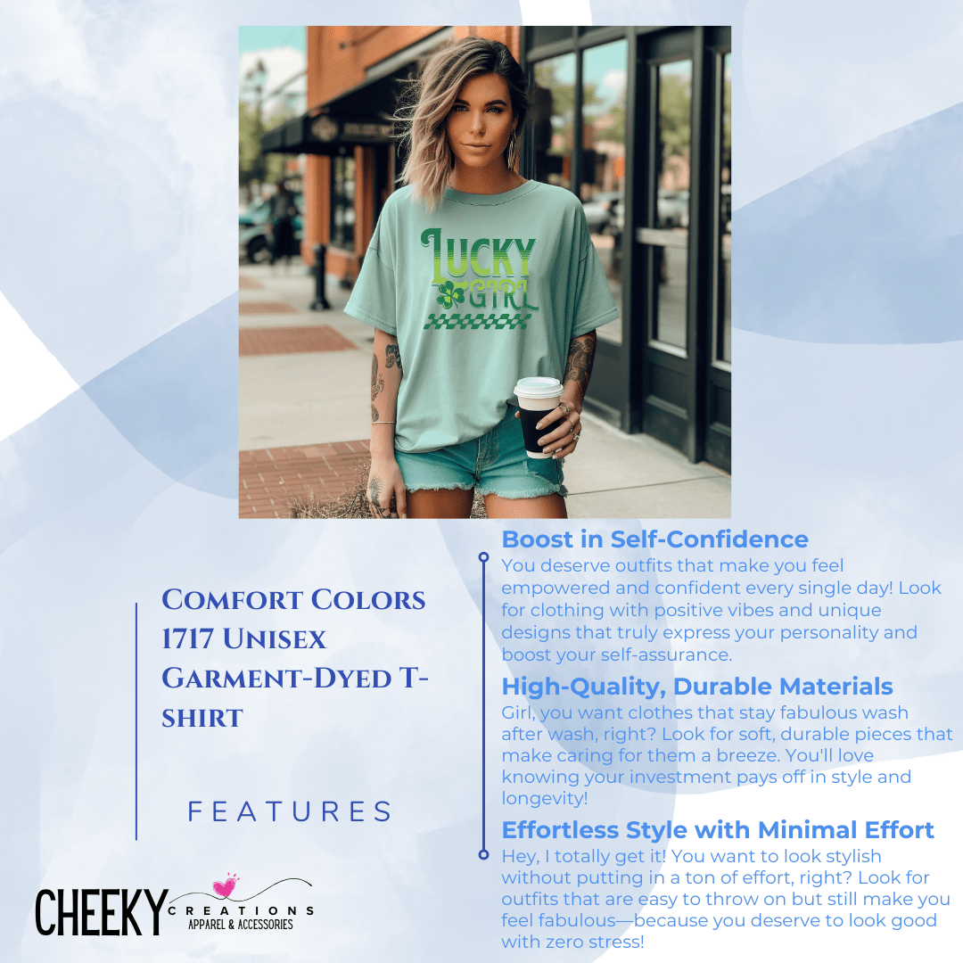 Lucky Girl St. Patty Day Comfort Tees - Cheeky Creations, LLC