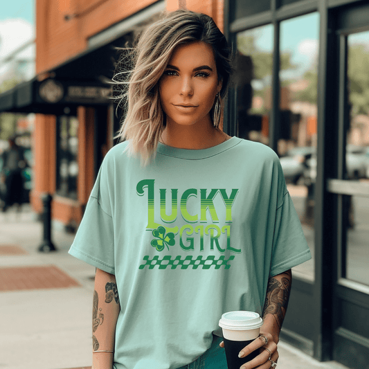 Lucky Girl St. Patty Day Comfort Tees - Cheeky Creations, LLC