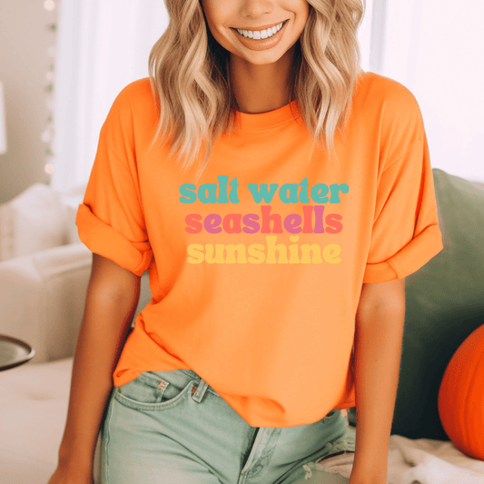 Salt Water, Seashells & Sunshine Tee - Cheeky Creations, LLC