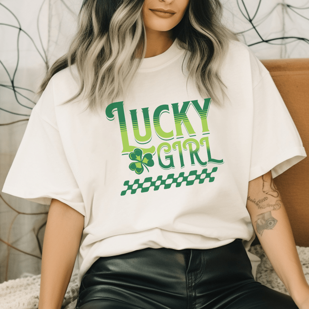 Lucky Girl St. Patty Day Comfort Tees - Cheeky Creations, LLC
