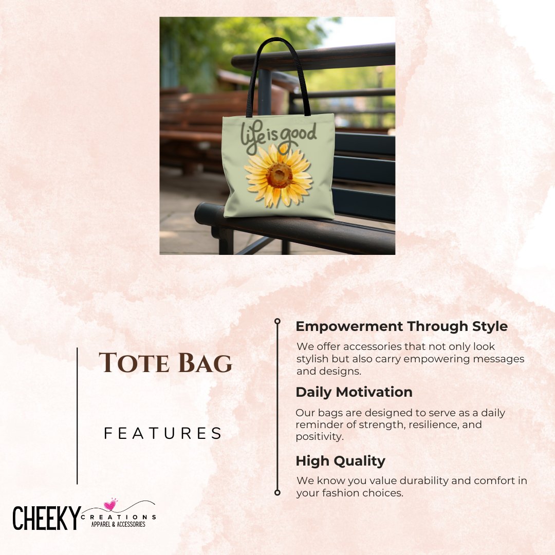 Life is Good Custom Printed Tote | Cheeky Creations - Cheeky Creations, LLC