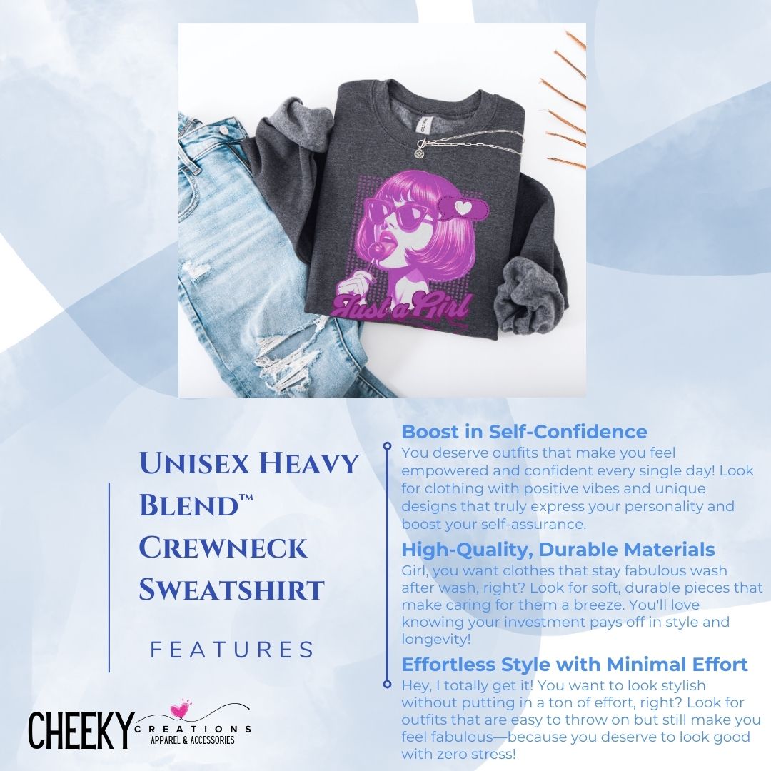 Just a Girl Trendy Sweatshirt Outfit - Cheeky Creations, LLC