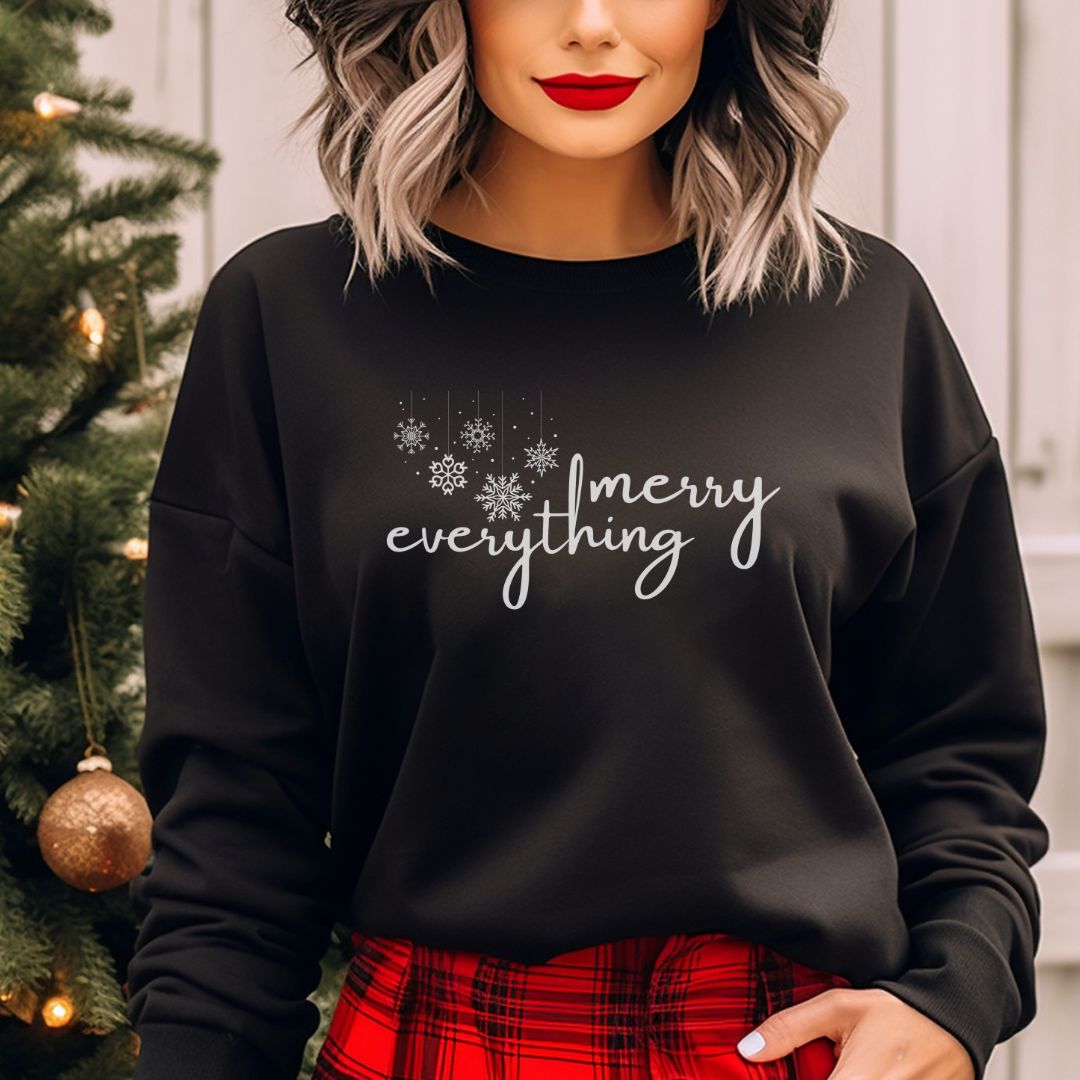 Trendy Merry Everything Christmas Sweatshirt - Cheeky Creations, LLC