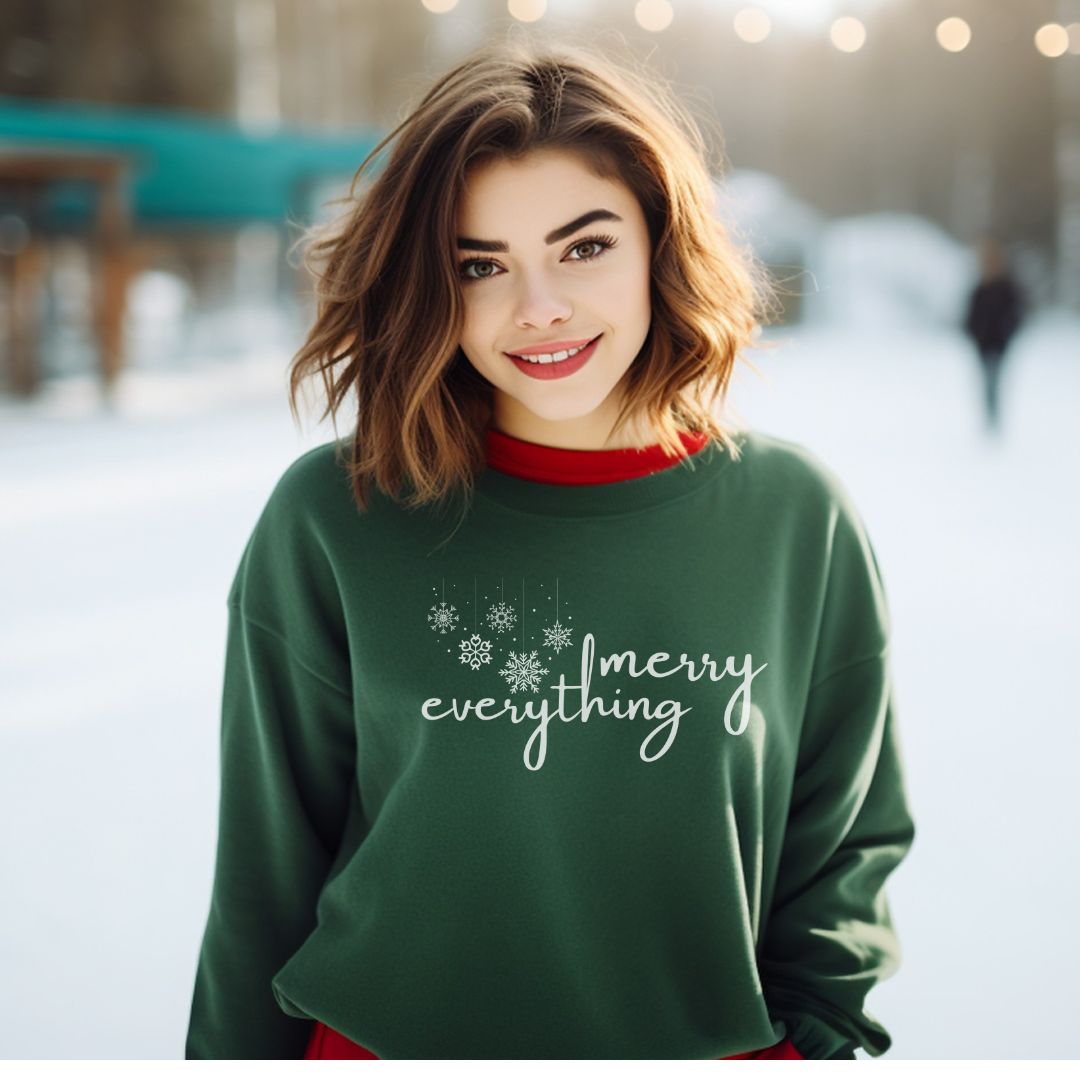 Trendy Merry Everything Christmas Sweatshirt - Cheeky Creations, LLC