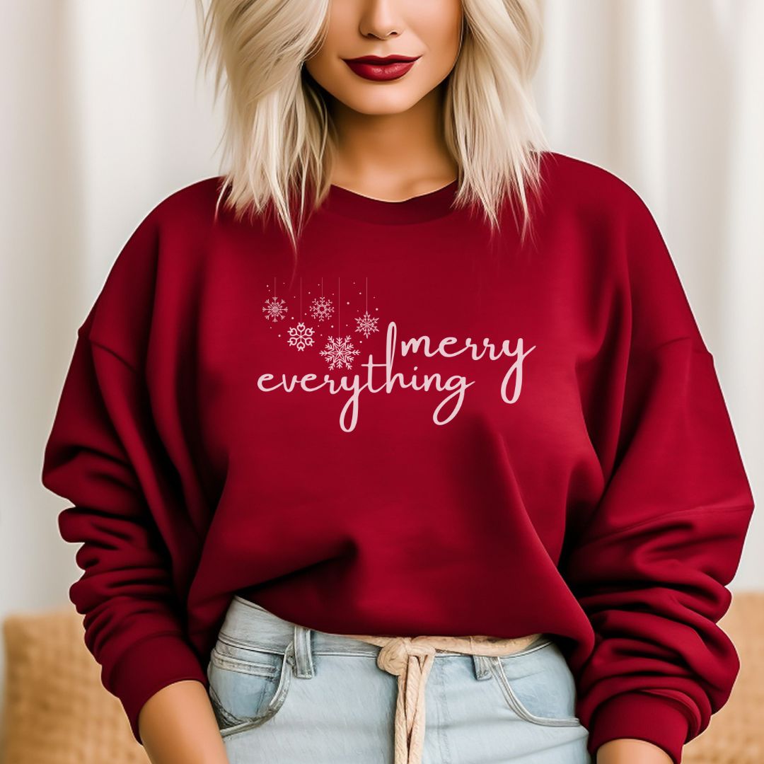 Trendy Merry Everything Christmas Sweatshirt - Cheeky Creations, LLC