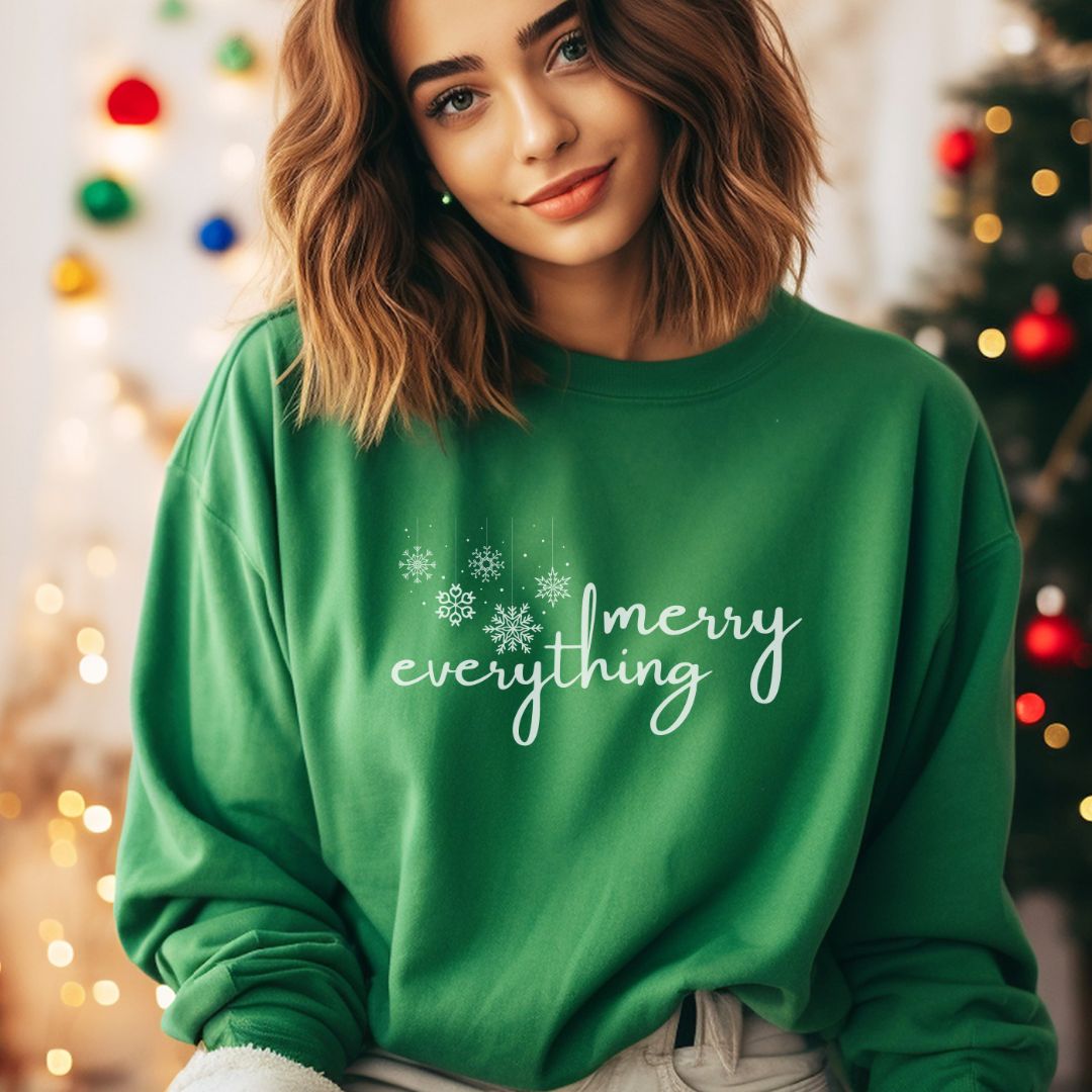 Trendy Merry Everything Christmas Sweatshirt - Cheeky Creations, LLC
