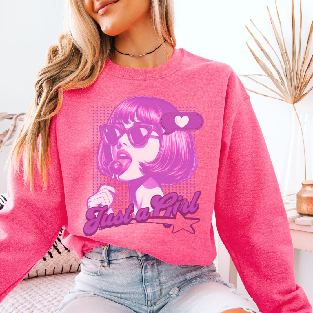 Just a Girl Trendy Sweatshirt Outfit - Cheeky Creations, LLC