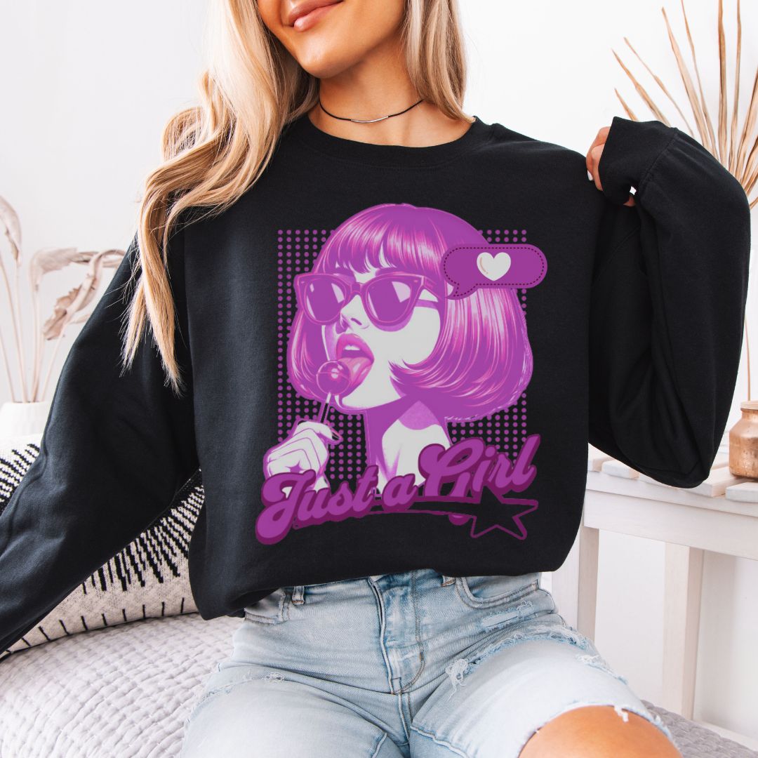 Just a Girl Trendy Sweatshirt Outfit - Cheeky Creations, LLC