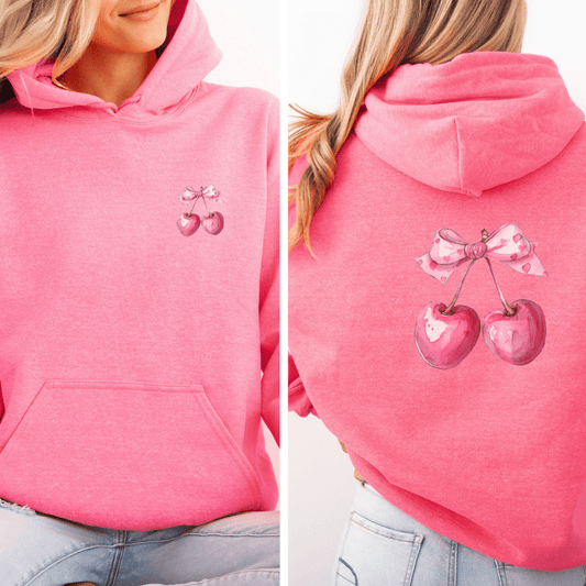 Cherries Fleece Hoodie for Women - Cheeky Creations, LLC