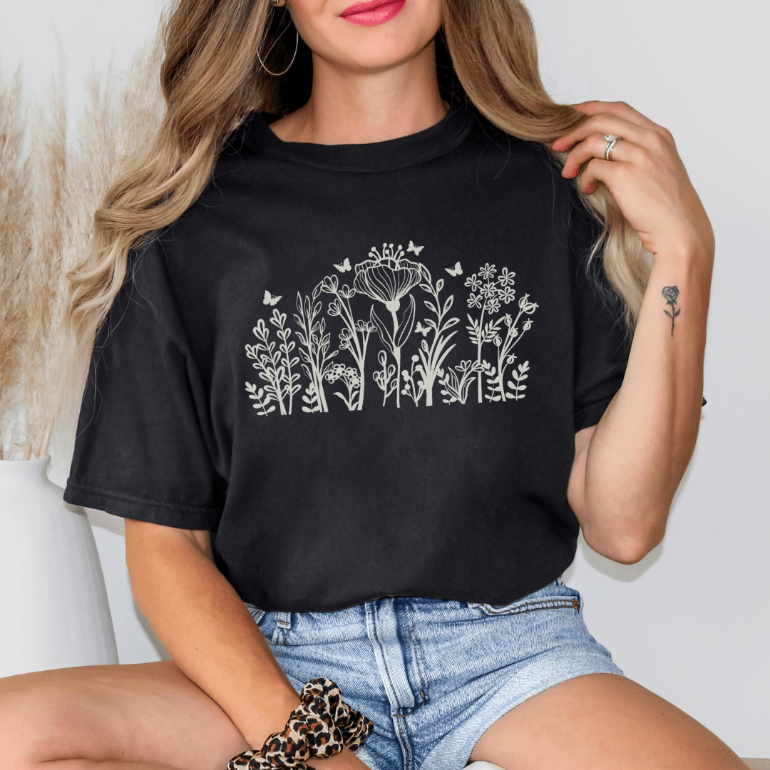 Wildflower Comfort Tees for Women - Cheeky Creations, LLC