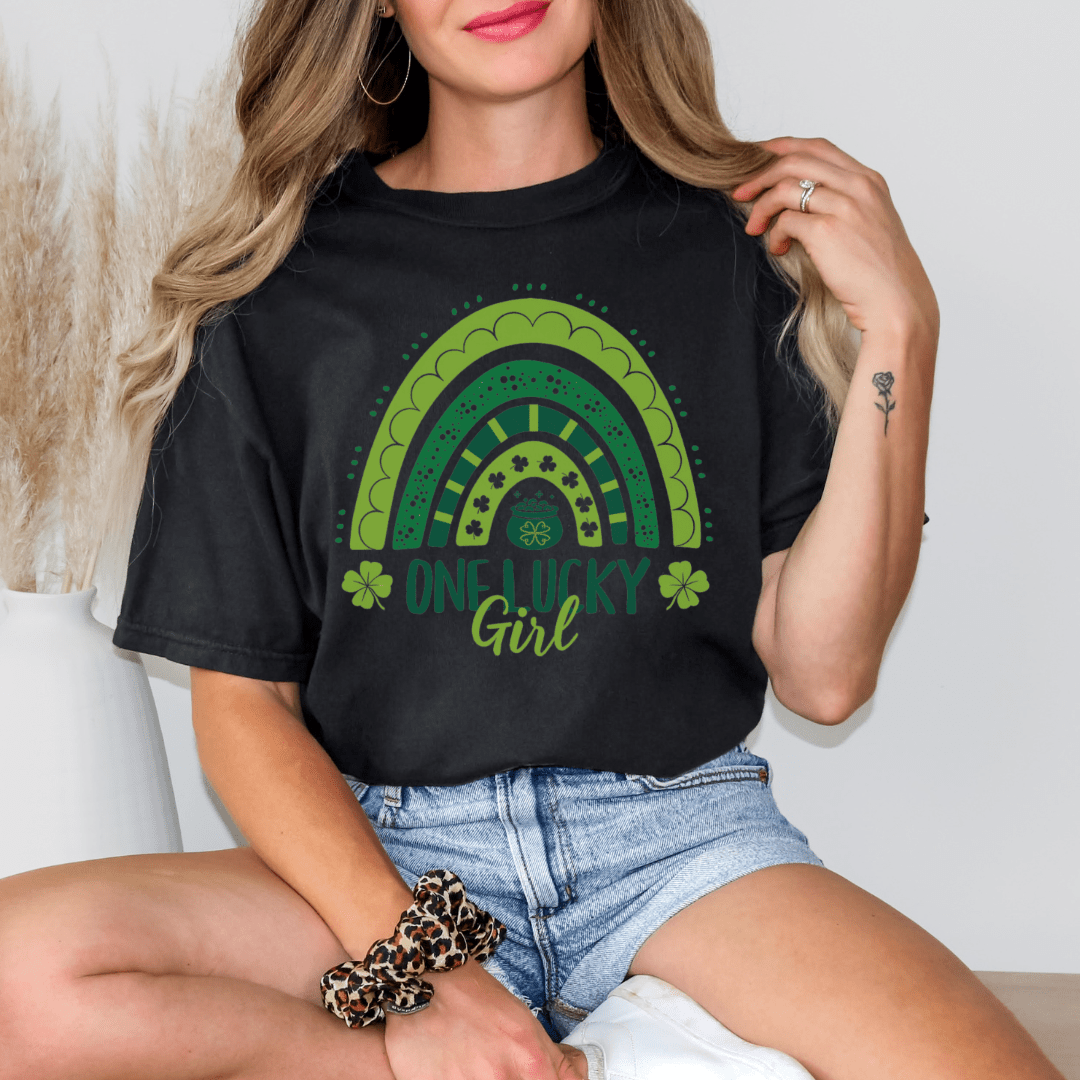 One Lucky Girl St. Patrick’s Comfort Tee - Cheeky Creations, LLC